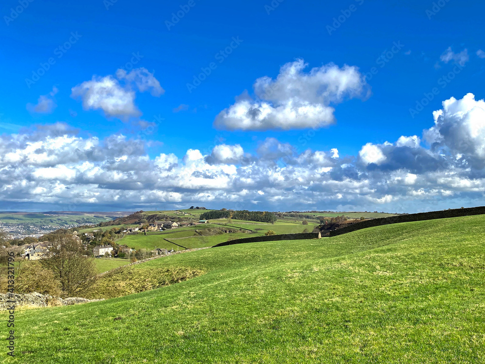 Landscape view near, Haworth, on an sunny autumn day Landscape view near, Haworth, on an sunny autumn day