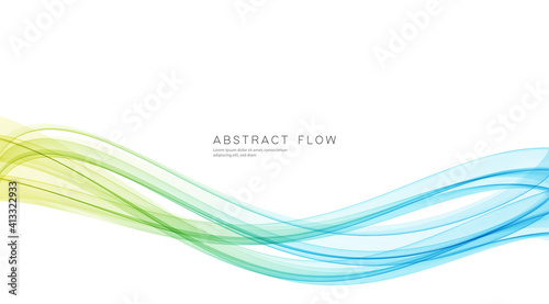 Vector blue color abstract wave design element