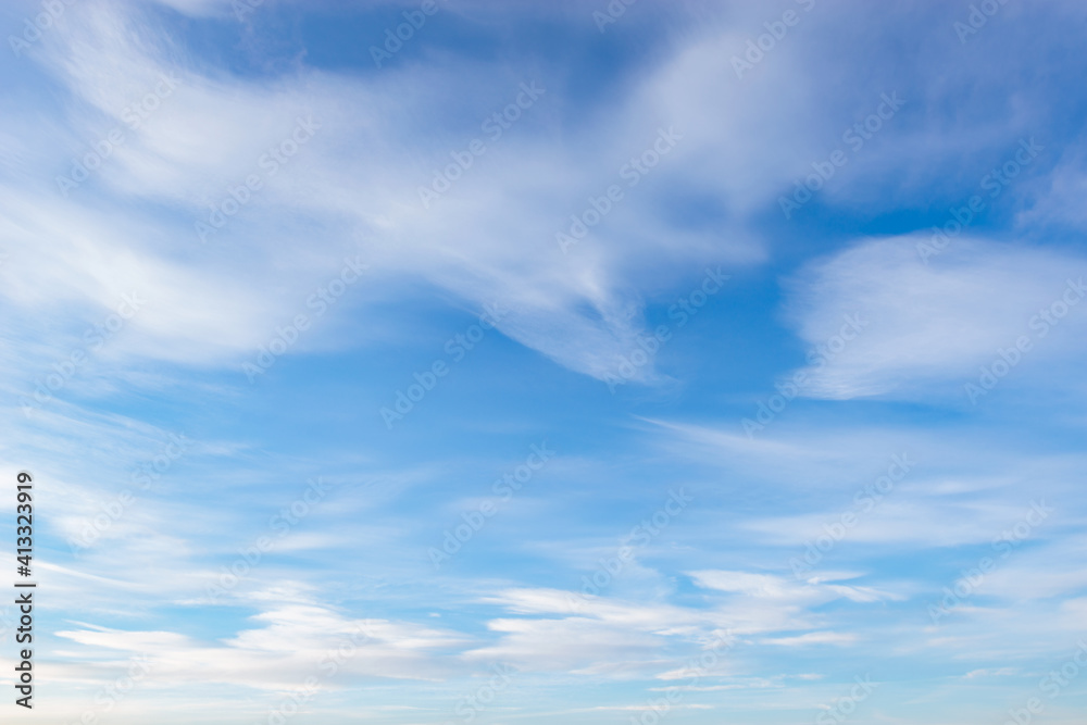 Obraz premium Clouds on the blue sky. Cloudscape at day time.