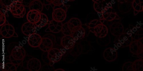 Dark Red vector pattern with magic elements.