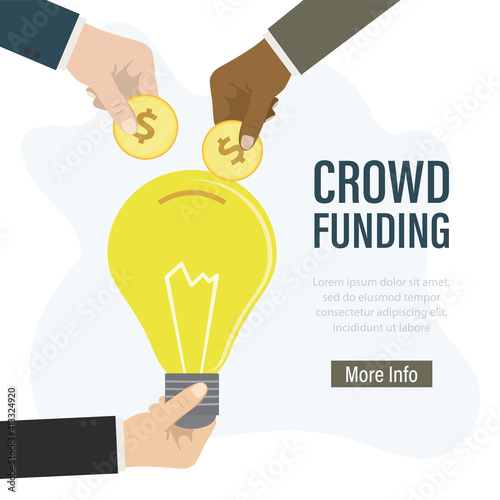 Hand holds lightbulb - new business idea. Investors gives money for potential profit. Great ideas for your business - landing page template