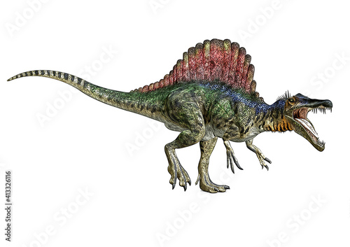 Spinosaurus  3D-Rendering  illustrated