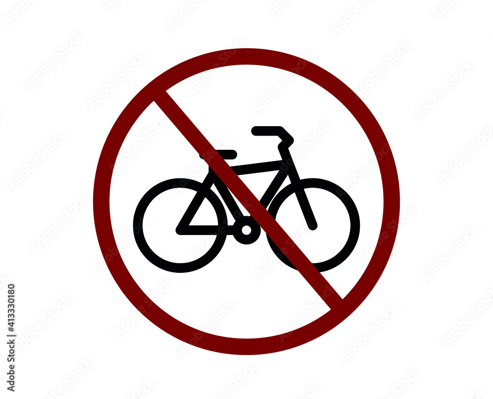 no bicycle vector icon. Editable stroke. Linear symbol for use on web and mobile apps, logo, Print media. Line illustration. Vector isolated on white background no bicycle vector icon. Editable stroke. Linear symbol for use on web and mobile apps, logo, Print media. Line illustration. Vector isolated on white background