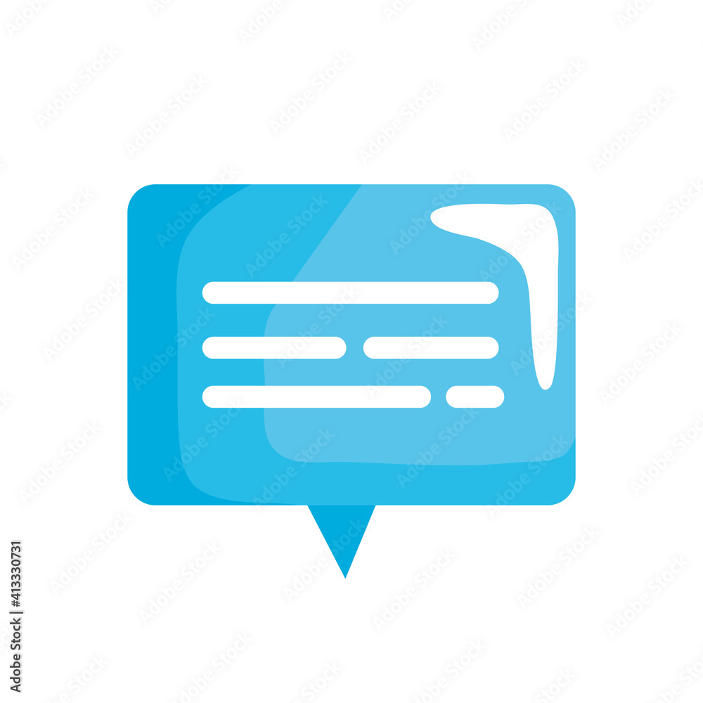 Fototapeta premium blue speech bubble social media icon vector illustration design