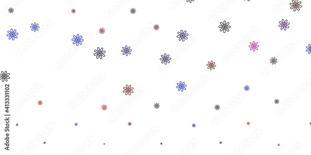 Light Blue, Red vector natural backdrop with flowers. Light Blue, Red vector natural backdrop with flowers.
