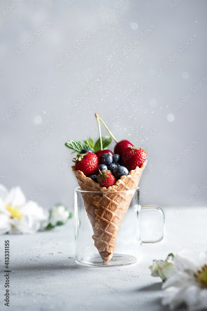 cream with berries cream with berries