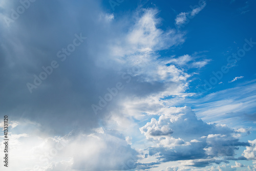 Dark rainy cloud before rain at day time.