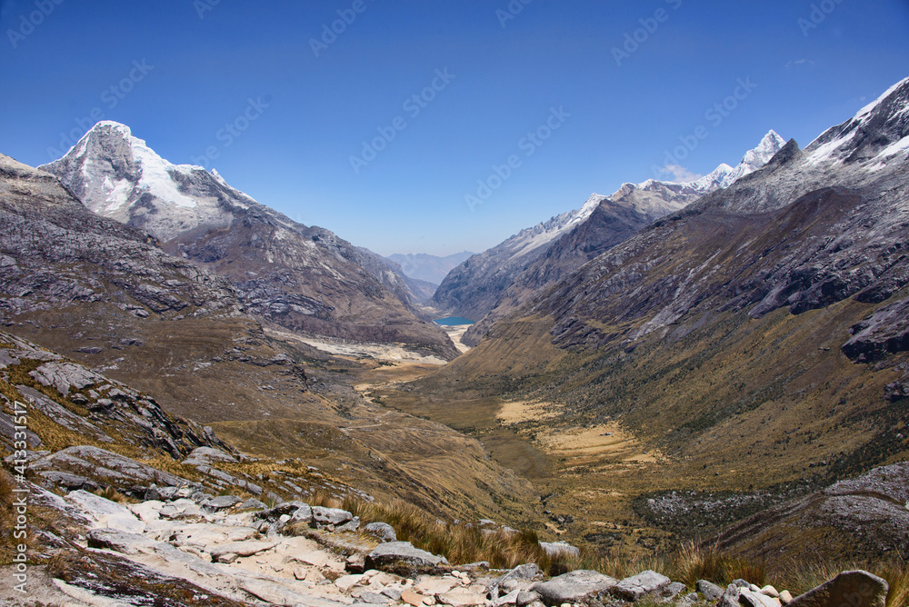 The view from Punta Union pass on the Santa Cruz trek, Cordillera Blanca, Ancash, Peru