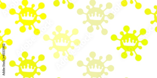 Light green, yellow vector template with flu signs.