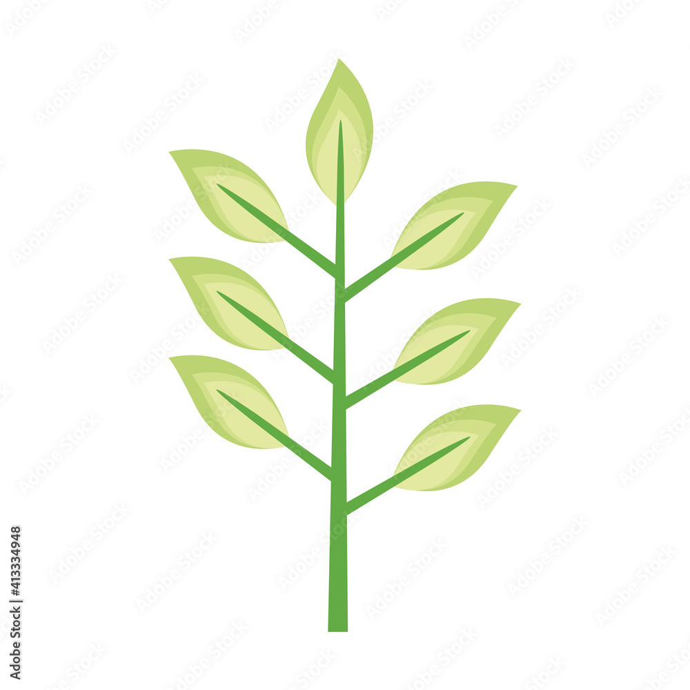 Fototapeta premium branch with leafs spring ecology season foliage icon vector illustration design