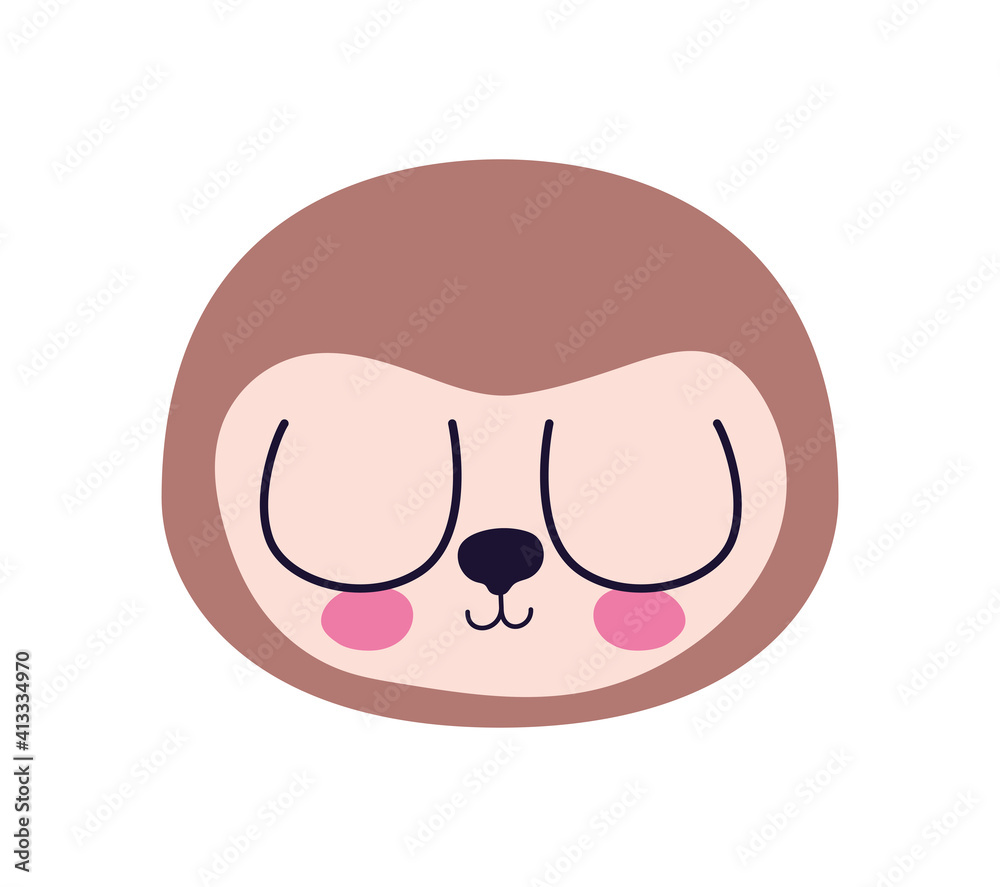 cute sloth over a white background