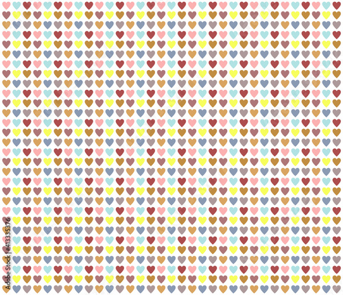 Modern pattern Valentine's Day with colored hearts, art, cute card, concept of love, decoration, romantic, isolated, design for decoration, wrapping paper, print, fabric, textile, vector illustration