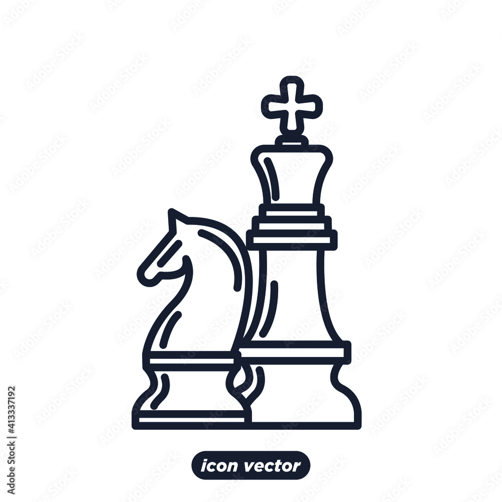Chess icon. Chess Strategy symbol template for graphic and web design collection logo vector illustration