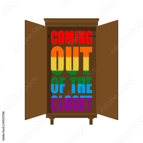 Coming out. Gay in coming out of closet. Public Recognition of Sexual Orientation