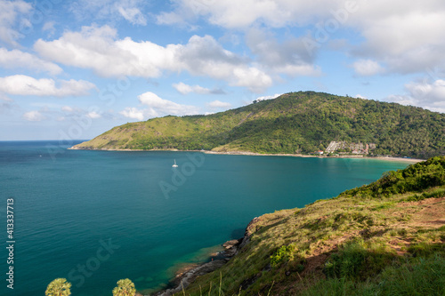 View of Promthep Cape. Landscape  with the bay and the shore. © Kashper
