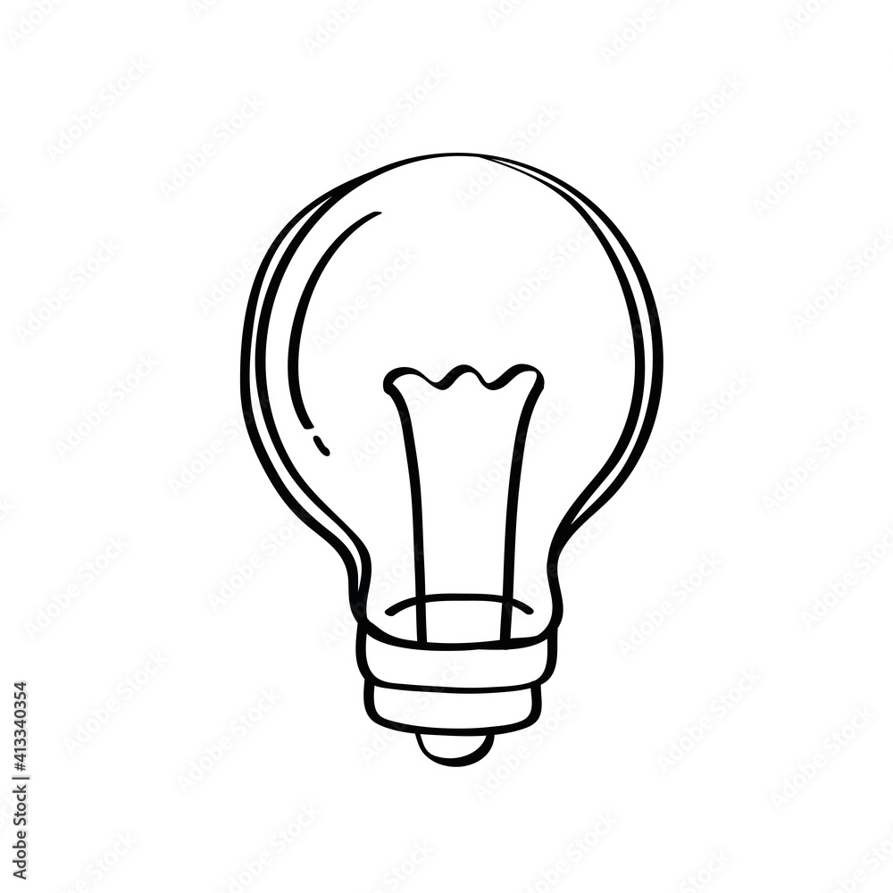 bulb light idea doodle style icon vector illustration design bulb light idea doodle style icon vector illustration design