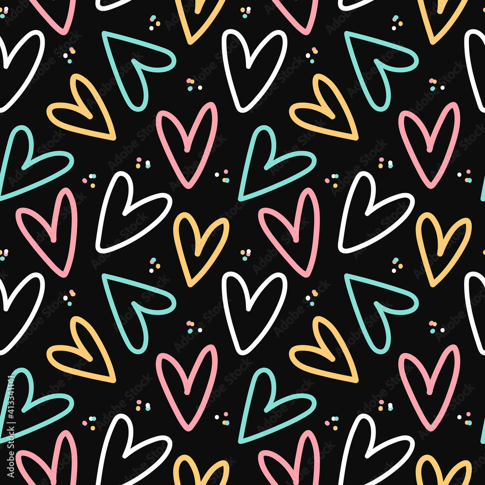 Hand drawn hearts pattern Hand drawn hearts pattern