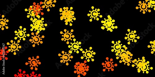 Dark yellow vector template with flu signs.