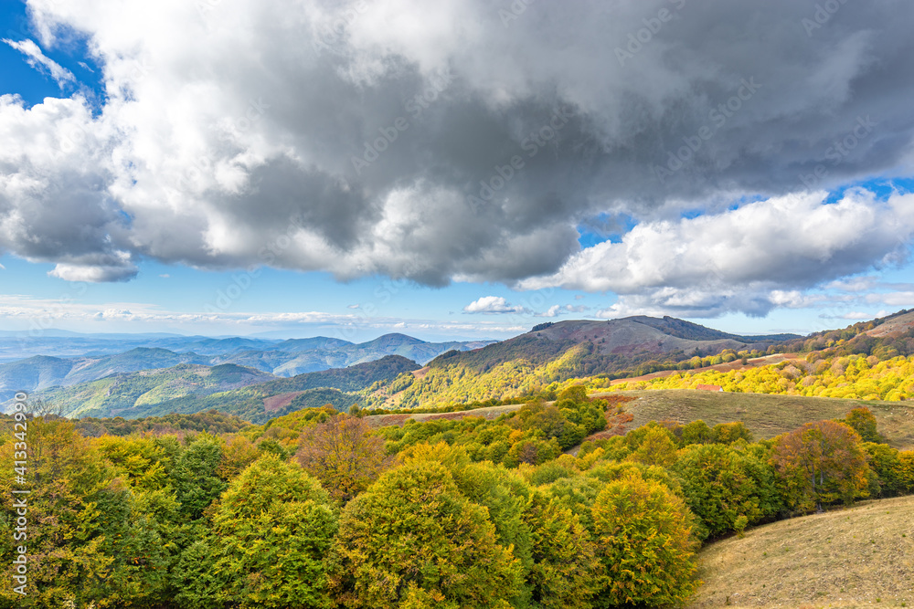 Colorful autumn landscape. Osogovo mountain.