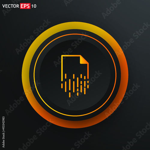 -Recovery paper line sign. Single line icon on black background