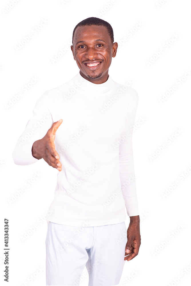 happy adult businessman offering a handshake. happy adult businessman offering a handshake.