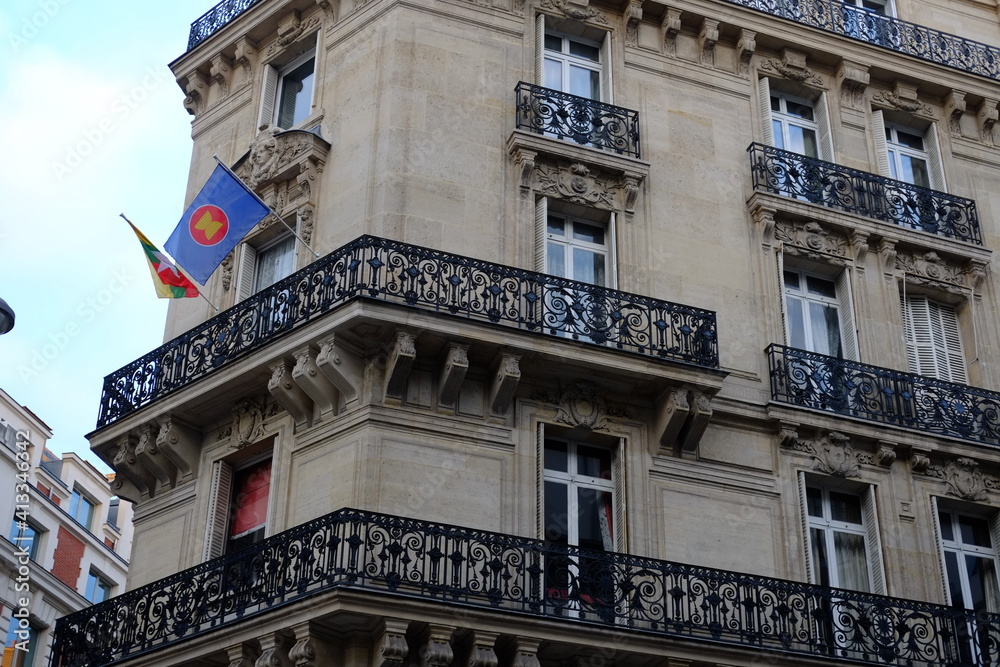 The embassy of the Myanmar in Paris