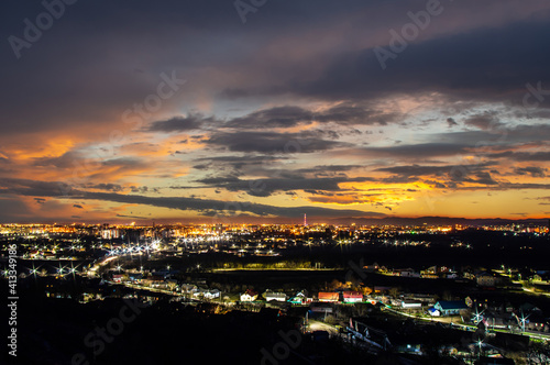 Panorama of the evening city in Ukraine © onyx124