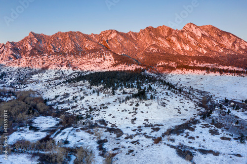 Boulder Foothills Sunrise Aerial