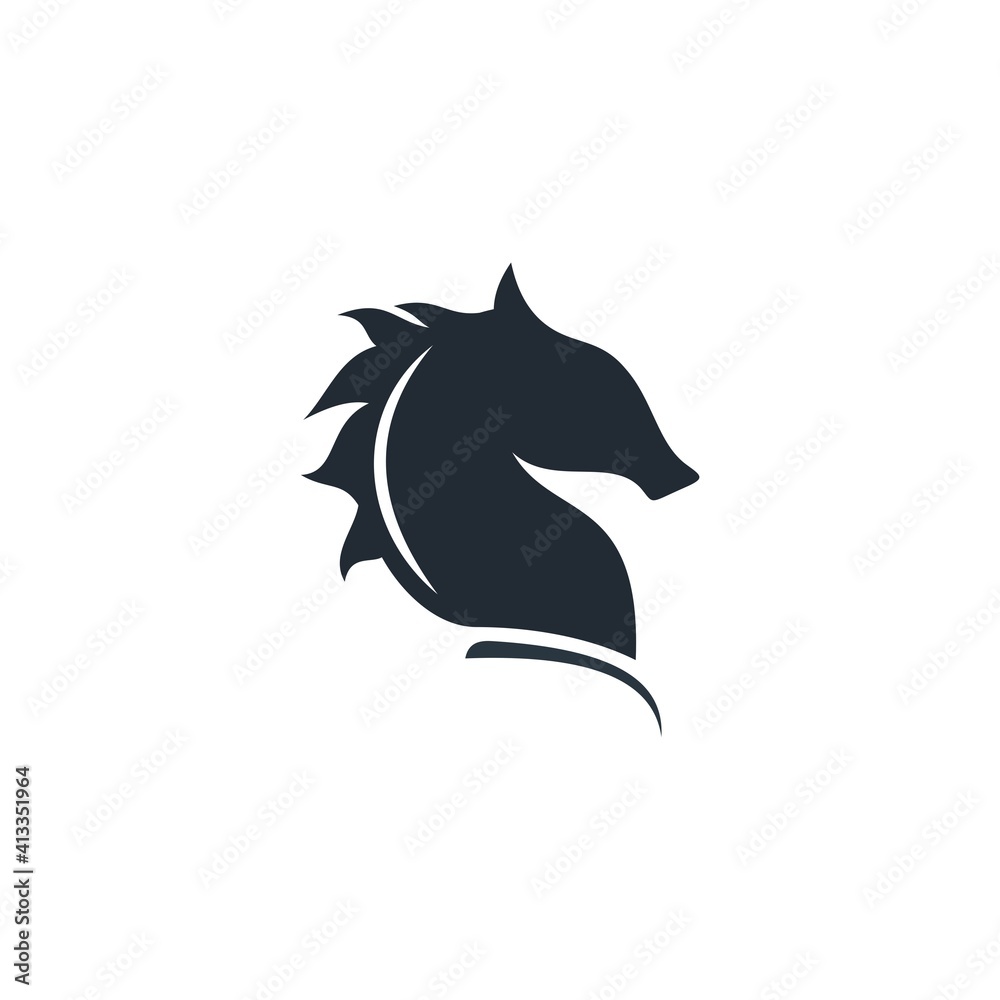 Fototapeta premium Abstract horse logo, silhouette, simple