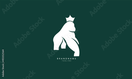 Minimal Gorilla logo. Creative king Kong vector