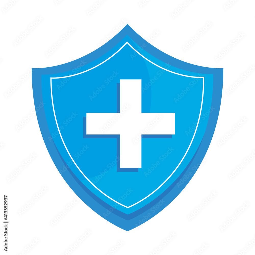 shield with medical cross icon vector illustration design shield with medical cross icon vector illustration design