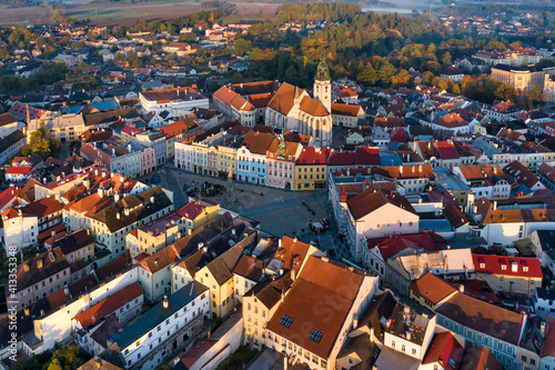 Jindrichuv Hradec Town Square Aerial View