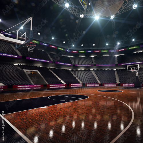 Wallpaper Mural Basketball court. Sport arena. 3d render background Torontodigital.ca