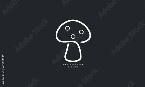 Minimal Mushroom logo. Creative Mushroom vector
