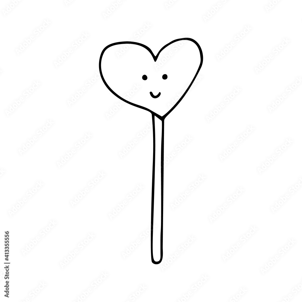 Hand drawn candy, lollipop for greeting cards, posters, stickers and seasonal design. Isolated on white background. Doodle vector illustration.