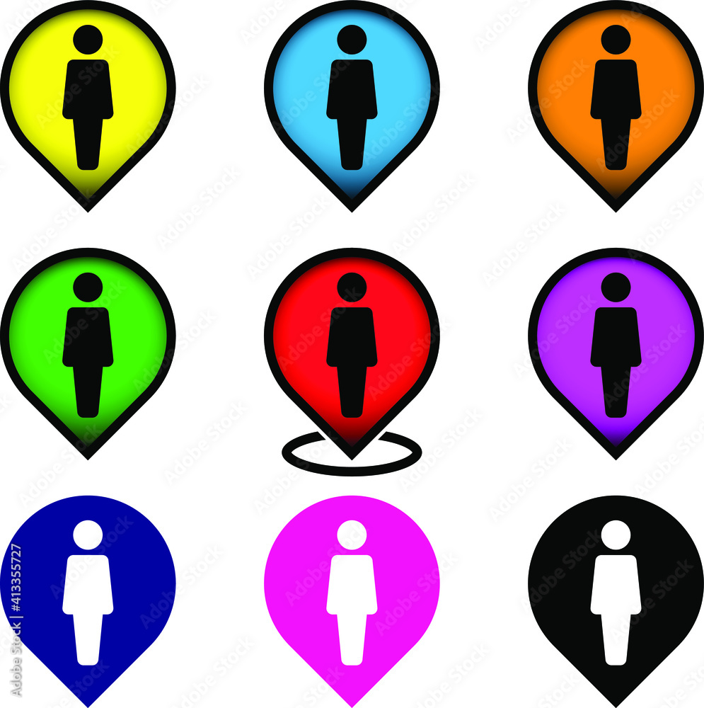 You are here map person location pin vector icon You are here map person location pin vector icon