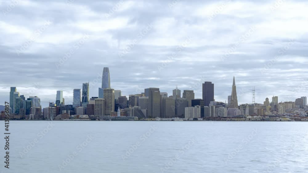 Time lapse: city skyline and boats sailing Time lapse: city skyline and boats sailing