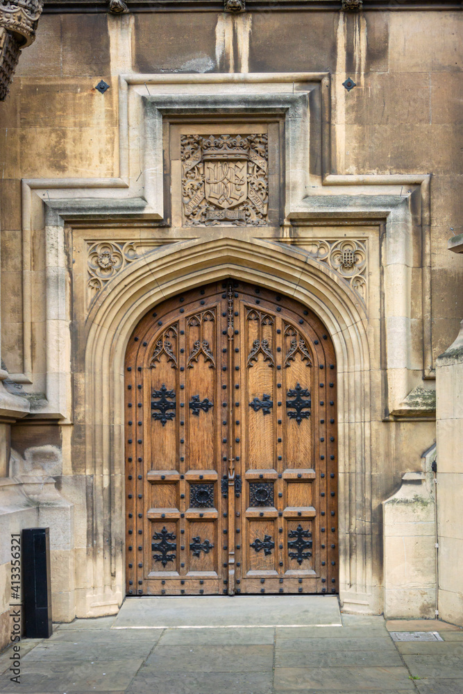 Ornate Wooden Door, London, UK