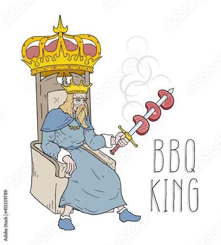 King of barbecue illustration