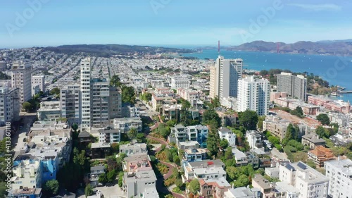 San Francisco, CA, USA. Wonderful vista of the Golden Gate Bridge neighborhoods