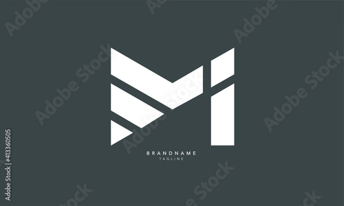 Alphabet letters Initials Monogram logo MI, IM, M and I