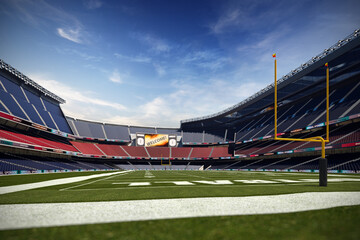 Empty American football soccer stadium