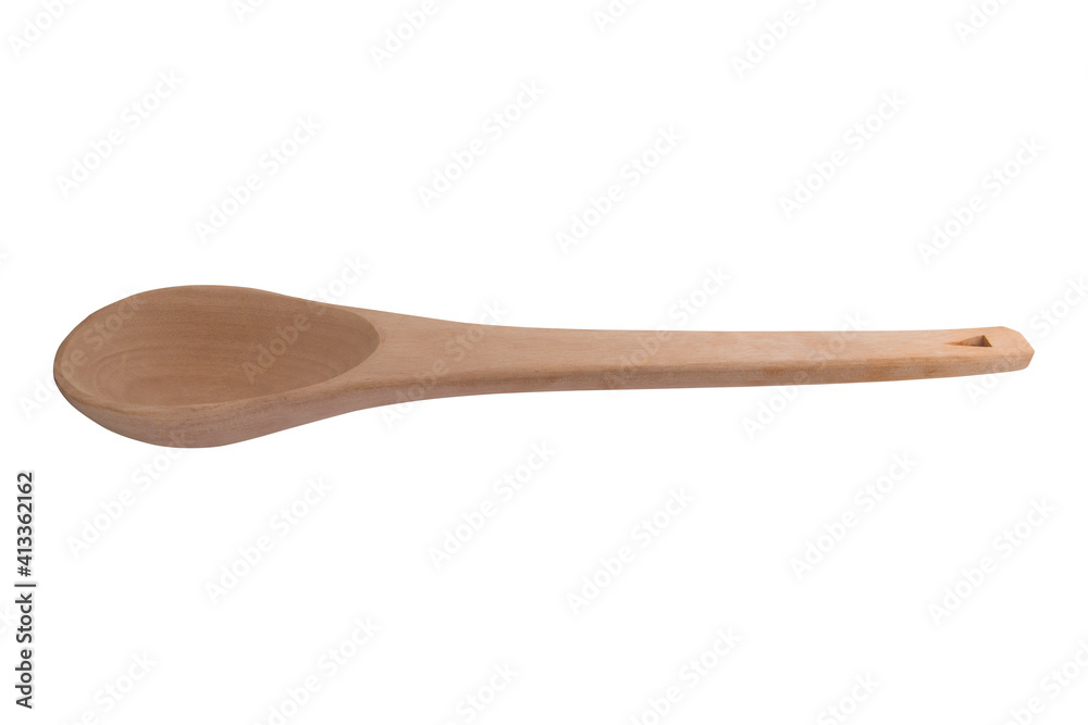 Large wooden food spoon isolated on a white background Large wooden food spoon isolated on a white background