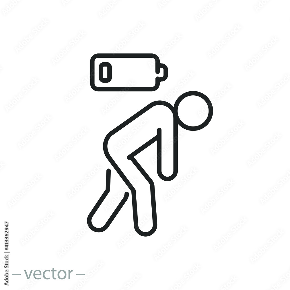 Tired Person Icon Fatigue Or Exhausted Lack Battery Energy Low tired-person-icon-fatigue-or-exhausted-lack-battery-energy-low