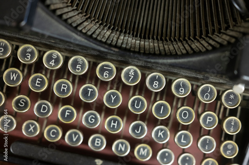 Close up Photograph of Vintage Typewriter Keys