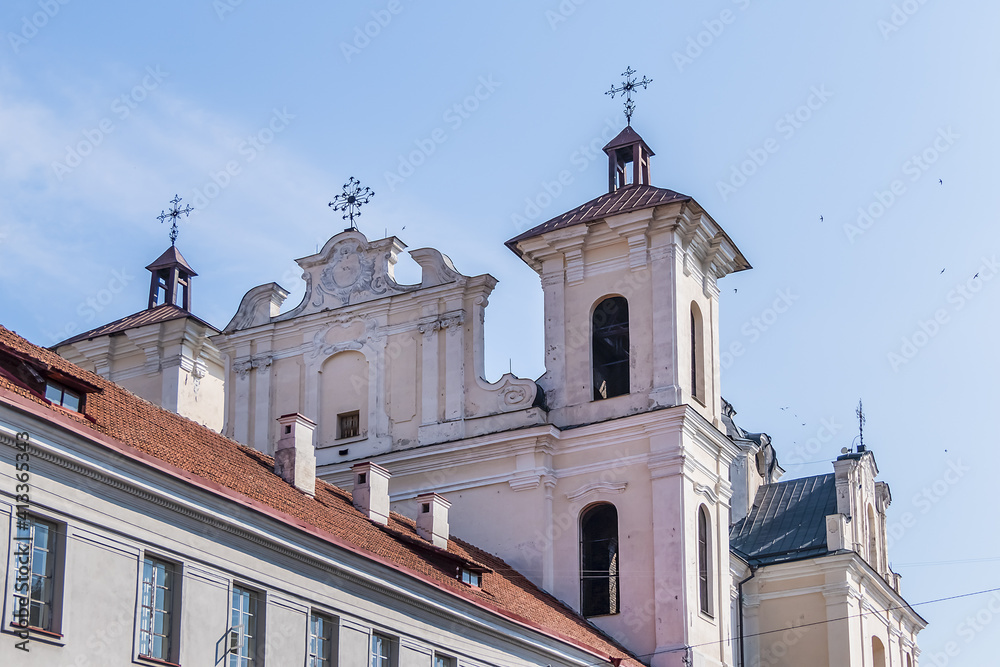 Dominican Church of the Holy Spirit in Vilnius Old Town, built in 1408. Vilnius, Lithuania.