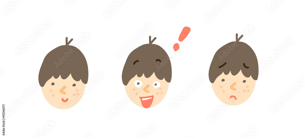 いろんな表情の顔3個セット いろんな表情の顔3個セット
