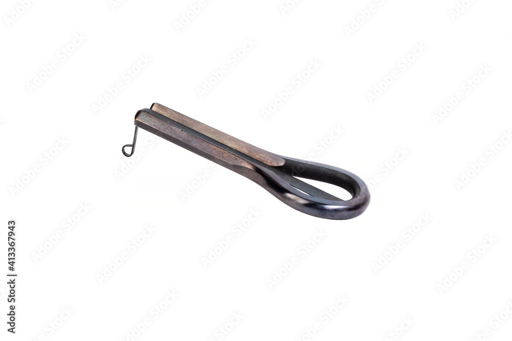 Jew's harp musical instrument on white isolated background Jew's harp musical instrument on white isolated background