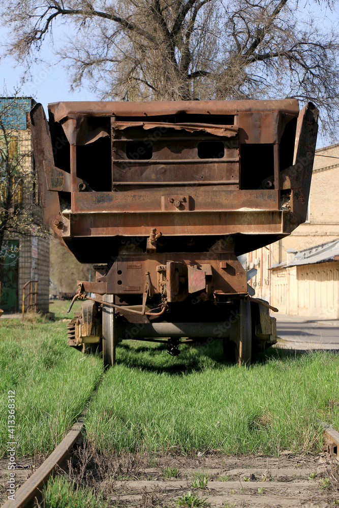 old rusty freight wagon