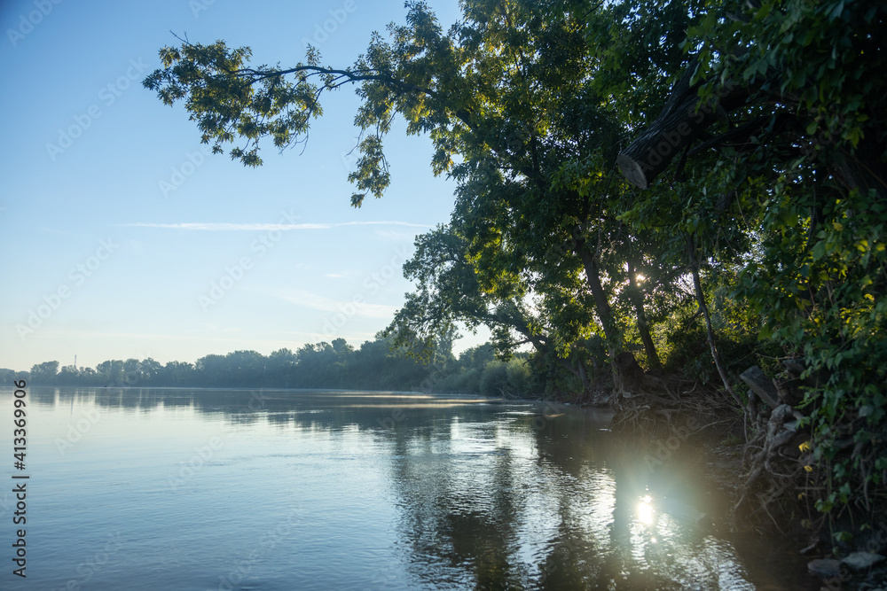 Danube river on the beautiful sunny day Danube river on the beautiful sunny day